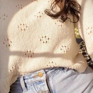 MADEWELL | Floral Pointelle Pullover Sweater